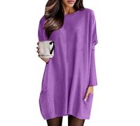 NNGOTD Ladies Womens Italian Lagenlook Batwing Sleeve Flowy Chiffon Kaftan Tunic Top Blouse Dress One Size Plus UK 14-22 Sun Dresses for Women UK womans sun dresses plaid skirt size 10 (Purple, XXL)