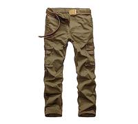 NNGOTD Loose fit Jeans for Men UK Cargo Men 46x30 Pyjama Bottom Men Men's Capri Pants Twill Elastic Below Scrub Star Pants for Men for Men Pants Jeans Chino Joggers Pants for Men Slim fit (Khaki, 36)