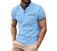 NNGOTD Men's 1/4 Zip Polo Shirts Summer Short Sleeve Breathable Quick Dry Golf Tennis Tops Casual Smart Work T Shirts Work Polo T-Shirt Mens Vampire Shirt Mens Running top Tee (Blue, M)