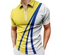 NNGOTD Mens 1/4 Zip Short Sleeve Running Tops Lightweight Golf Sport Jogging Quick Dry Tops Shirts Sports Polo Shirts Mens Mens Long Sleeve Polo Shirt 5XL Fishnet top Men Tshirts (Yellow, XL)
