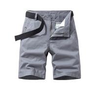 NNGOTD Mens Cargo Shorts Summer Casual Elastic Loose Fit Combat Work Shorts Cotton Multi Pocket Cotton Twill Chinos Trousers Slacks Expandable Waist Big and Tall Baggy Sweatpants （Grey,33）
