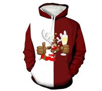 NNGOTD Men's Christmas Jumper Ugly Xmas Jumper Sweater Funny Novelty Naughty Theme Pullovers 3D Print Crewneck Sweatshirt Soft Warm Knitwear Pullover Sweaters Xmas Holiday Costume (E,5XL)