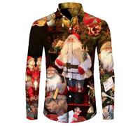 NNGOTD Men's Christmas Shirts Xmas Tree Snowflake Wine Glasses Print Stretch Soft Slim Fit Dress Shirts Long Sleeve Formal Wedding Business Casual Button Down Shirt Snowman Costume Adult (Red,M)