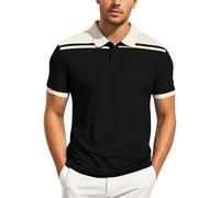 NNGOTD Men's Cotton Polo Shirt Short Sleeve Classic Golf Shirts Casual Sport Top Tennis T-Shirts with Pocket UK Big and Tall Undershirt Sportwear (Black,XL)