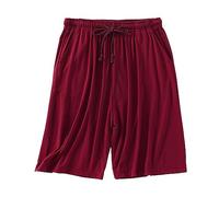 NNGOTD Mens Denim Shorts Stretch Slim Fit Rolled Hem Jeans Half Pants Tummy Control Shorts Mens Dress Slacks Big and Tall Casual Print Drawstring Flared Trousers for Men(Red,5XL)
