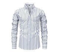 NNGOTD Men's Dress Shirts Long Sleeve Formal Plain Shirt and Tie Set Button Down Business Wedding Shirts with Pocket Regular Fit Beach Vacation Tops Retro Summer Tropical T-Shirt Leisure (A1 White,M)