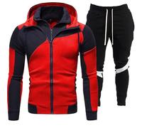 NNGOTD Mens Full Tracksuit Set Long Sleeve Zip Up Hoodie Jacket Sweatshirt and Casual Fleece Sweatpants Joggers Workout Sets Fashion Casual Sweatsuits Holiday Clothes (Red, M)