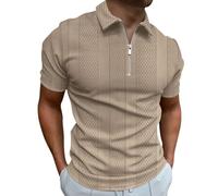 NNGOTD Mens Golf Polo Shirts Short Sleeve Golf Tops Quick Dry Breathable Casual Workwear Tennis Polo T-Shirts Gym Top Mens Mens Short Shirts Sleeves Mens Black Tracksuit top Tee (Khaki, L)