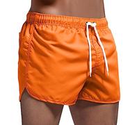 NNGOTD Mens Gym Running Quick Dry Shorts Outdoor Sports Training Shorts Lightweight with Zip Pockets Tennis Shorts Mens Slacks Relaxed Fit Big and Tall Trousers for Men High Waisted(Orange,L)