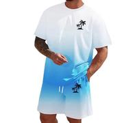NNGOTD Mens Outfits Suit Set Fashion Summer Tracksuits Casual Short Sets Summer Drawstring Oversized T Shirts Elastic Waist Shorts Matching 2-Piece Outfit for Everyday Comfort Co Ord (#001 White,L)
