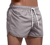 NNGOTD Men's Running Shorts Lightweight Breathable Sports Gym Training Shorts with Drawstring and Zippered Pockets Tennis Shorts Mens Casual Slacks Relaxed Fit Work Shorts(Grey,XL)