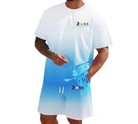 NNGOTD Mens Short Sets 2 Piece Outfit Loungewear Co Ord Set Casual Summer Short Sleeve Shirts and Shorts with Pockets Drawstring Active Tracksuit Baggy Jogging Suit Lapel Activewear Sweatsuits