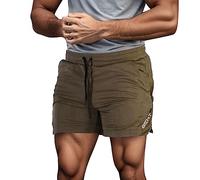 NNGOTD Mens Shorts with Zip Pockets Gym Running Quick Dry Lightweight Casual Shorts Track Shorts Loose Casual Drawstring Wasit Slacks with Pocket Mens Casual Trousers(Khaki,XL)