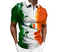 NNGOTD Mens St. Patrick's Day Shirts Shamrock Tshirt Casual Graphic T Shirt Green Clover Tops Four Leaf Clover T Shirt Holiday Tunic Tops Fashion Tshirts for Work Office Party Saint (F6 Orange,3XL)