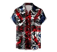 NNGOTD Men's Union Jack Hawaiian Shirts UK British Flag Print Short Sleeve Shirt Regular Fit Summer Shirt Casual Button Down Beach Shirt Tropical Vacation Tops England United Kingdom Holiday Clothes