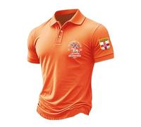NNGOTD Mens Union Jack T Shirts Great Britain Bunting Flags Print Short Sleeve Lightweight Breathable Golf Polos for Adult Tennis Collared T-Shirts Remembrance Day Polyester Tshirts (Orange,XL)