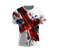 NNGOTD Mens Union Jack Tshirt Great Britain Bunting Flags Print Casual Crew Neck Shirts Workout Plain Gym Top Moisture Wicking Active Athletic Shirts Sport Tops Gym Holiday Clothes (#002 White,M)