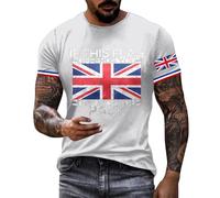 NNGOTD Mens Union Jack Tshirt Hawaiian Shirt for Men Great Britain Bunting Flags Print Funky Short Sleeve Fancy Printed Hawaii Top Casual Wear King Charles Coronation 2025 Sweat Shirts
