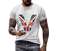 NNGOTD Mens Union Jack Tshirt Oversized Shirts for Men UK British Flag Summer Short Sleeve Floral Shirts Casual Beach Shirt Hawaiian Aloha Shirts King Charles 2025 Gym Shirt