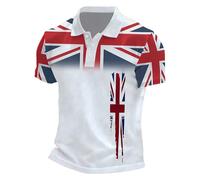 NNGOTD Polo Shirts for Men Adult Welsh Flag Printed Short Sleeve Golf Shirt Button Down Collared Tennis T-Shirts Athletic Casual Business Office Top Tee Summer Regular Fit Sport Shirt (#0001 Red,3XL)