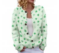 NNGOTD Saint Patricks Day Shirts Women Funny Plaid Long Sleeve St Patricks Day Outfits Tee Tops Irish Shirt Funny Holiday Tops for Office Work Daily Going Out Wear Leprechaun Costume (L12 Green,L)