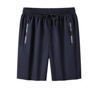 NNGOTD Short Shorts for Men Lightweight Mesh Gym Athletic Fitted Short Pants for Bodybuilding Training Slacks Relaxed Fit Stretch Big and Tall Chinos Trousers Regular Fit (Dark Blue,5XL)