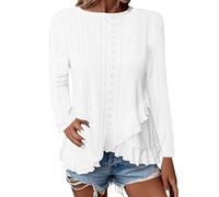 NNGOTD Short Sleeve Blouses for Women Women's Satin Shirt Blouse Long Sleeve Botton Down Elegant Blouse V Neck Silk Shirt Casual Ladies Office Work Tops Long Gym Tops for Women Blouse (White, L)