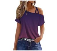 NNGOTD Smart Tops for Women UK Ruffle Blouse for Women V Neck Shirt Blouse Long Sleeve Printed Shirts Ladies Elegant Shirt Office Work Blouses Sexy Going Out Tops for Women UK Top (Purple, XXL)