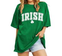 NNGOTD St Patricks Day Shirt for Women Irish Lucky Shamrocks T-Shirt Paddy's Day Tees Saint Patrick's Tops Ireland Irish Flag Tshirts Holiday Party Blouse Leprechaun Costumes (D4 Green,XXL)
