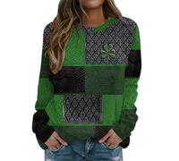 NNGOTD St Patricks Day Sweatshirt Women Green O-Neck Pullover Tops Funny Clover Graphic Long Sleeve T-Shirts Patricks Holiday Jumper Shamrock Blouse Irish Paddy's Day Top Lucky St Patty Day Shirt