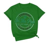 NNGOTD St. Patrick's Day T-Shirt for Women Short Sleeve Green Shamrock Basic Tee Shirt Funny Clover Print T Shirts Novelty Crewneck Tunic Blouse Irish Festival Clothing Leprechaun Costume