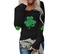 NNGOTD St Patrick's Day T-Shirt Women's Leprechaun Costume Clover T-Shirts Summer Causal Personalized Lightweight Short Sleeve Lucky Shamrock Lucky Green Tops Green Irish Clothing for (D4 Black,M)