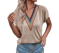 NNGOTD Tunic Tops for Women UK Women Sequin Dance Club Vest Tops Adjustable Double Straps Daily Tank Tops Ladies V Neck T Shirt Blouses (Khaki, M)