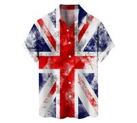 NNGOTD Union Jack 2024 Graphic Tees Men United Kingdom Britain England Short Sleeve Shirt Floral Classic Shirt Print Casual Regular Fit King Charles Coronation 2024 Tie Dye Casual Big & Tall T-Shirts