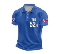 NNGOTD Union Jack 2025 Men's 1/4 Zip Polo Shirts with Pocket Summer Short Sleeve Breathable Quick Dry Golf Tennis Tops Casual Smart Work T Shirt King Charles Coronation 2025 Daily Wear (Blue,S)