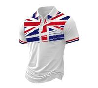 NNGOTD Union Jack 2025 Pack of 3/5 Mens Polo Shirts Short Sleeve Lightweight Quick Dry Golf Casual Collared Tops Moisture Breathable Wicking Work Shirt 2025 King Charles Coronation Loungewear,XL