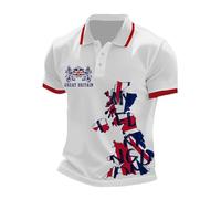 NNGOTD Union Jack 2025 T Shirts for Men United Kingdom Britain England 3D Print Casual Button Down Beach Holiday Aloha Short Sleeve Shirt 2025 King Charles Coronation Work Blouse (g-White, L)