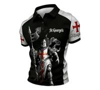 NNGOTD Union Jack Flag t Shirt Men's Polo Shirts Long Sleeve Collared Golf Top Classic Cotton Polo with Pocket United Kingdom Britain England Holiday Clothes for Men UK Tshirts (#010 Black,6XL)