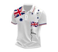 NNGOTD Union Jack Flag t Shirt Polo Shirts for Men Moisture Wicking Quick-Dry 4 Way Stretch Golf Shirts Casual Print Colorful Mens Polo Shirts Short Sleeve Britain UK United Kingdom Loungewear,S
