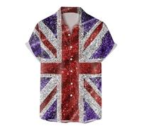 NNGOTD Union Jack Flag T Shirts for Men Graphic UK British Flag Slim Fit Summer Spring Lightweight Breathable Tops Cotton Linen Beach Shirts Casual Blouses King Charles Coronation 2024 Pirate Shirt