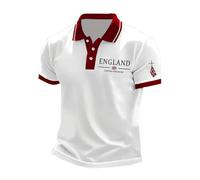 NNGOTD Union Jack Mens Polo Shirts Long Sleeve Quick Dry Breathable Lightweight Golf Polo T Shirts Casual Sports Gym Tennis Tops Britain UK United Kingdom Apparel (White,3XL)