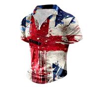 NNGOTD Union Jack T Shirts Beach Shirts for Men UK British Flag Casual Short Sleeve T-Shirts Outfits for Holiday Wear Button Down Hawaii Aloha Clothes King Charles Coronation 2024 Fishing Shirt