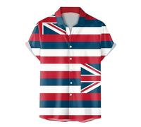 NNGOTD Union Jack T Shirts Mens Shirts Britain UK United Kingdom Casual Short Sleeve T-Shirts Outfits for Holiday Wear Button Down Hawaii Aloha Clothes Britain Union Jack Grunge Flag Work Blouses