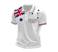NNGOTD Union Jack Tshirt Men's 1/4 Zip Polo Shirts with Pocket Summer Short Sleeve Breathable Quick Dry Golf Tennis Tops Casual Smart Work T Shirt 2025 King Charles Coronation Vintage Apparel,3XL