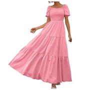 NNGOTD Women Renaissance High-Lo Dress Long Sleeve Off Shoulder Vintage A-Line Dresses Plus Size Wedding Guest Dresses Sun Dresses for Women UK Black Mini Skirt with Zip (Pink, XXL)