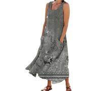 NNGOTD Women Renaissance Peplum Dress Sleeveless Tiered Maxi Medieval Summer Dress Vintage Dresses for Women sun dresses for women size 14 maternity skirt size 14 (Grey, S)