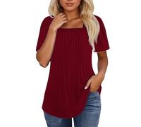 NNGOTD Womens Blouses 3/4 Sleeve Tunic Tops Loose Flowy V Neck Chiffon Top Double Layers Mesh Shirts Lightweight Jumpers Sweatshirts Pullover Sweaters Spring Autumn Winter Clothes(Wine,3XL)