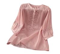 NNGOTD Women's Blouses Long Sleeve Chiffon Tops for Women UK Crew Neck Pleated Front Top Loose Fit Ladies Tshirts Flowy Double Layered Mesh T-Shirts Cheerleader Outfit(Pink,XL)