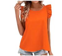 NNGOTD Womens Casual Tunic Tops Women's Satin Shirt Blouse Long Sleeve Botton Down Elegant Blouse V Neck Silk Shirt Casual Ladies Office Work Tops Oversized Vest Tops for Women UK Top (Orange, XXL)