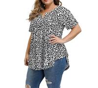 NNGOTD Womens Short Sleeve Tunic Tops Womens Mock Neck Tops Mesh Long Sleeve Shirts Polka Dot Ruffle Elegant Blouse Sheer Tops for Women UK White Top (A, XXXXXL)